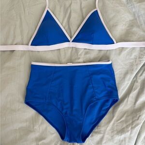 Blue Bikini Set with White Trim size XS